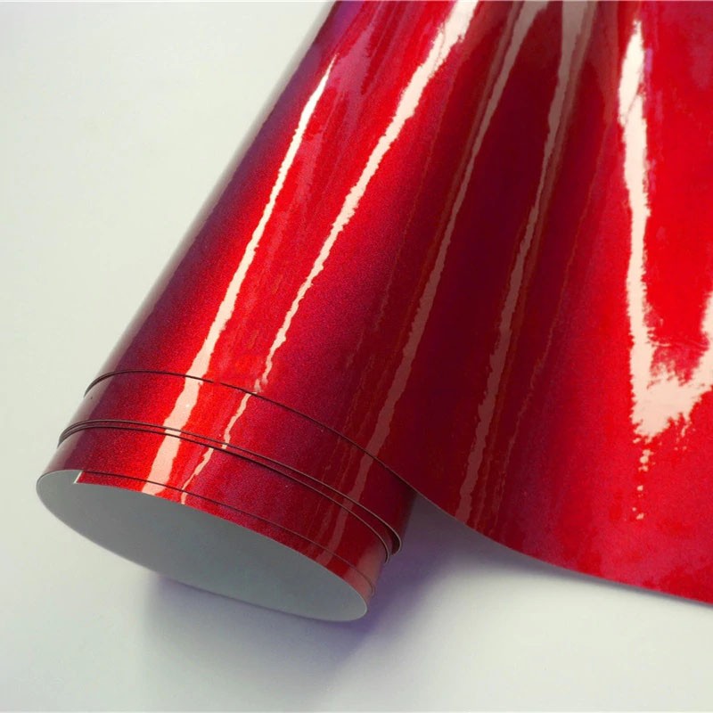High Gloss Candy Red Car Vinyl Wrap - Full Roll